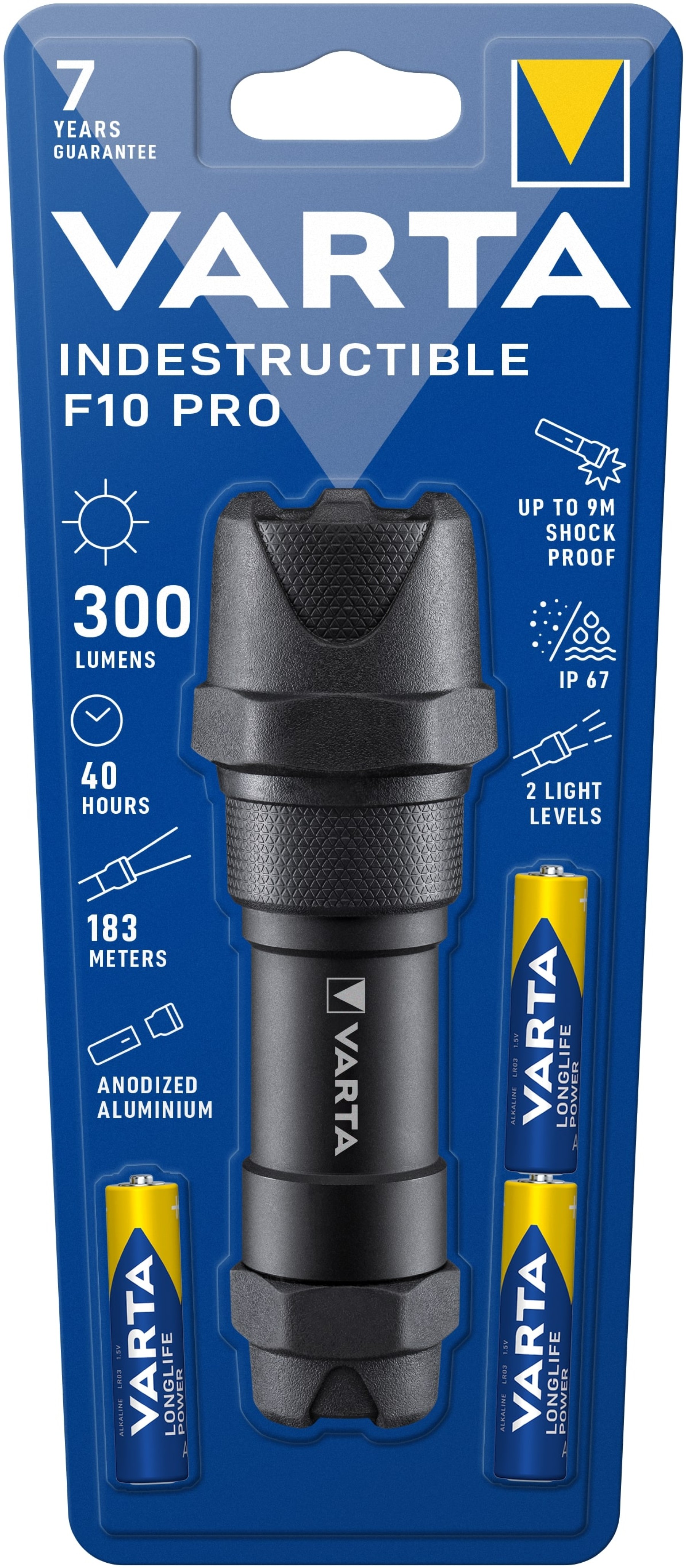 VARTA Indestructible F10 Pro LED Torch 300 Lumens